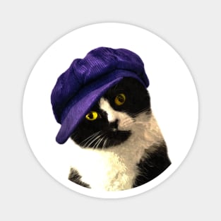 Cat Blue Hat Magnet